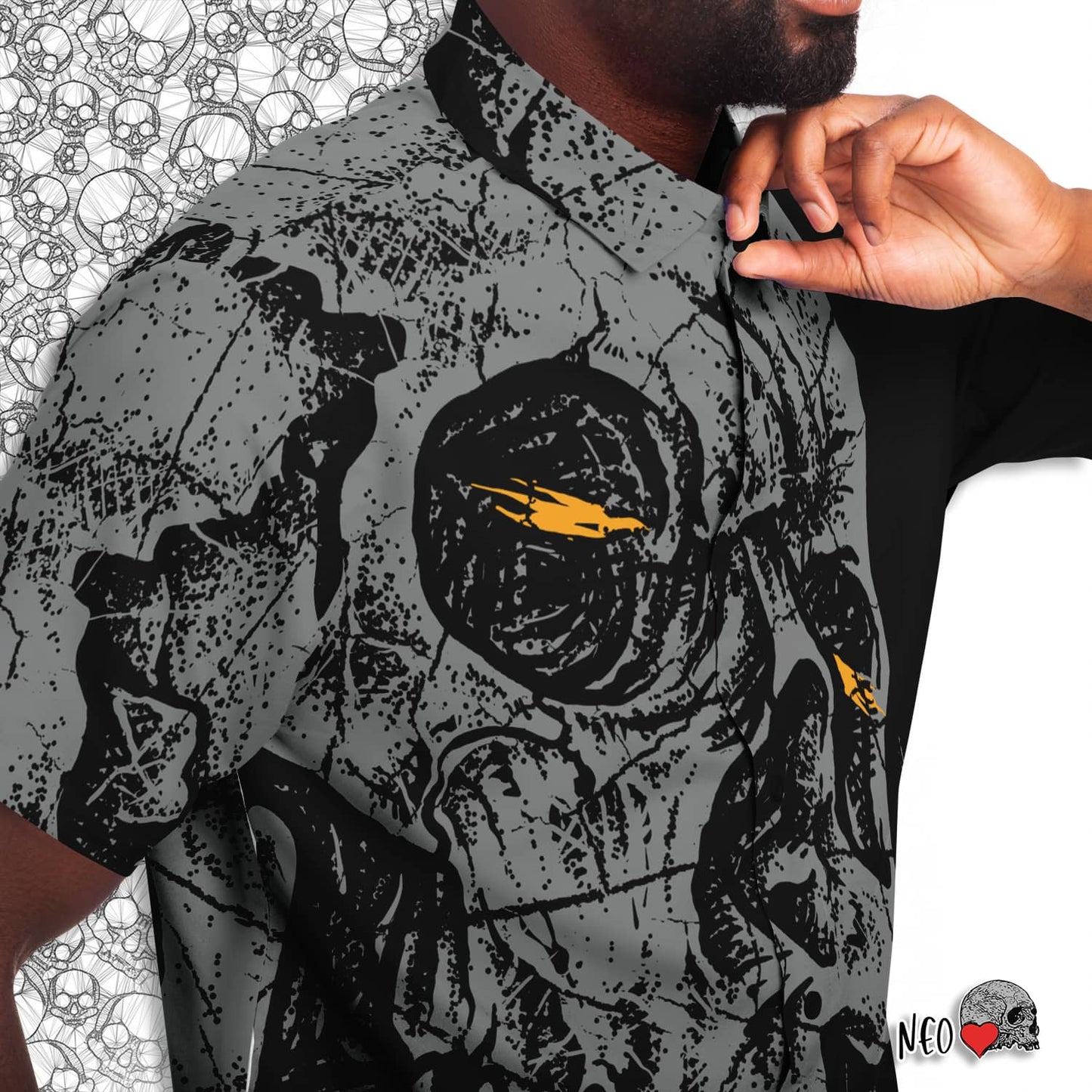 Observer Short Sleeve Button Down Shirt - NeoSkull