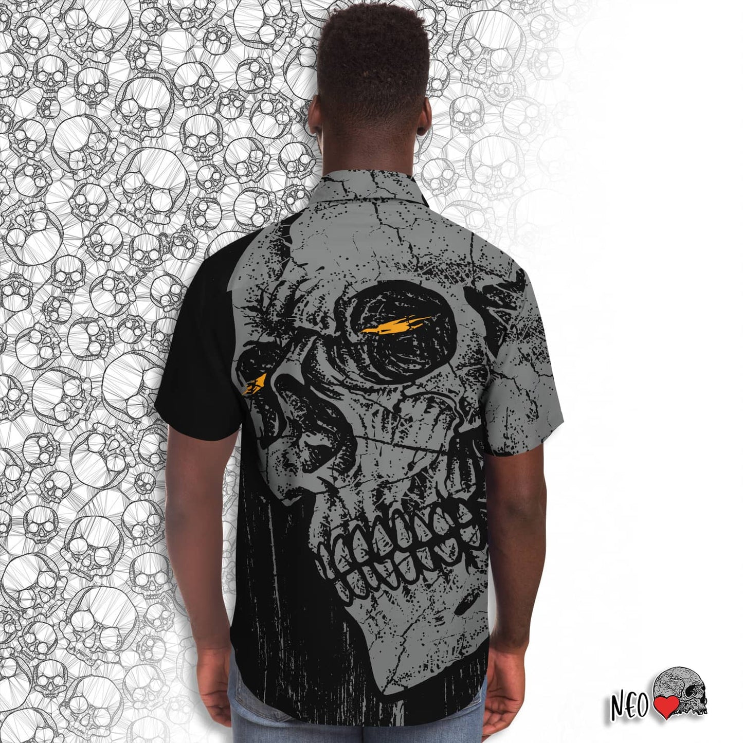 Observer Short Sleeve Button Down Shirt - NeoSkull