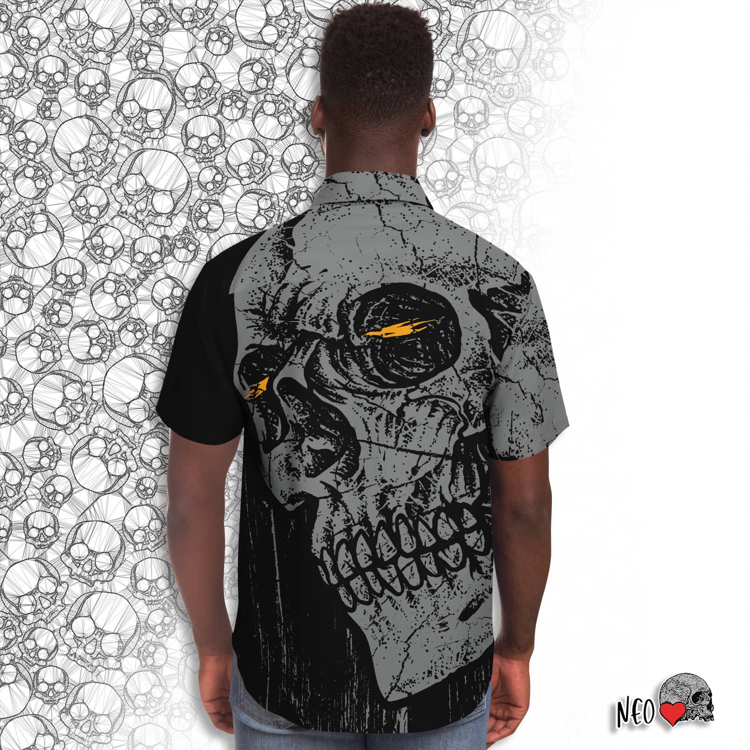 Observer Short Sleeve Button Down Shirt - NeoSkull