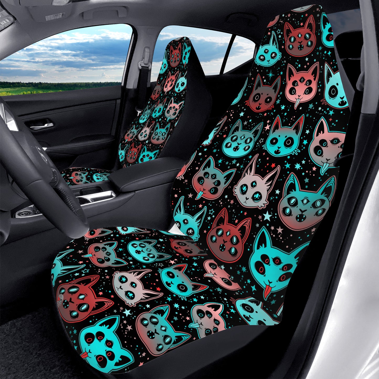 Creepy Cats Car Seat Covers
