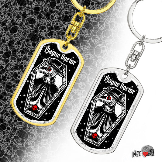 Victorian Plague Doctor Dog Tag Keychain - NeoSkull