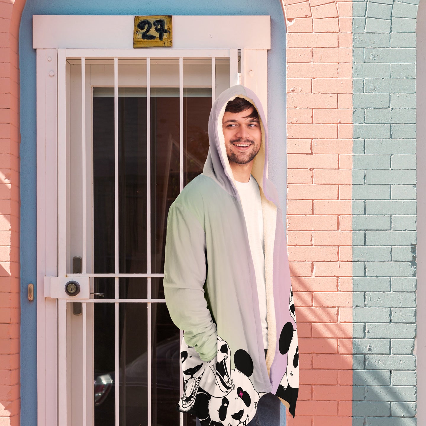 Panda Roar Hooded Microfleece Cloak - NeoSkull