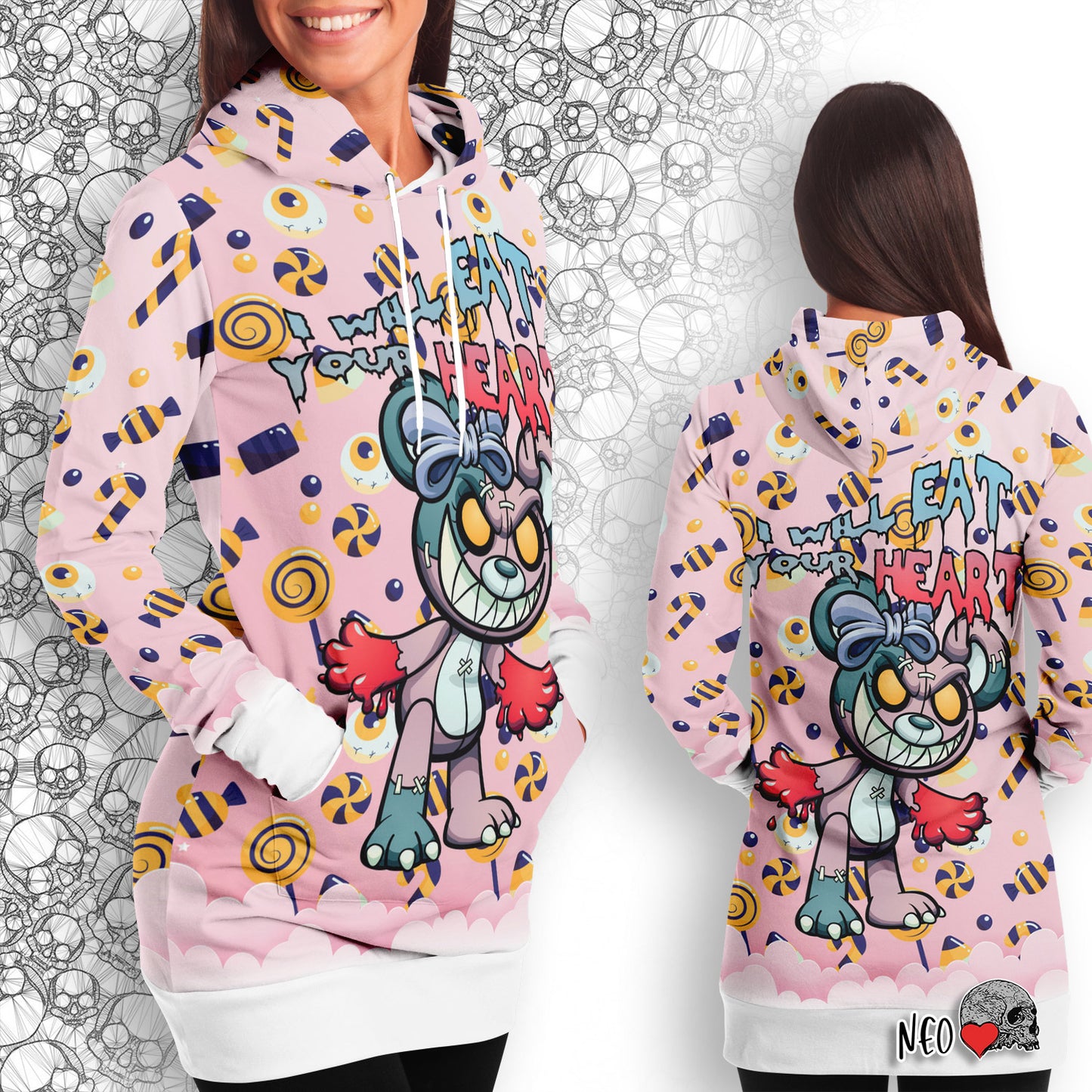 Your Heart Longline Hoodie - NeoSkull