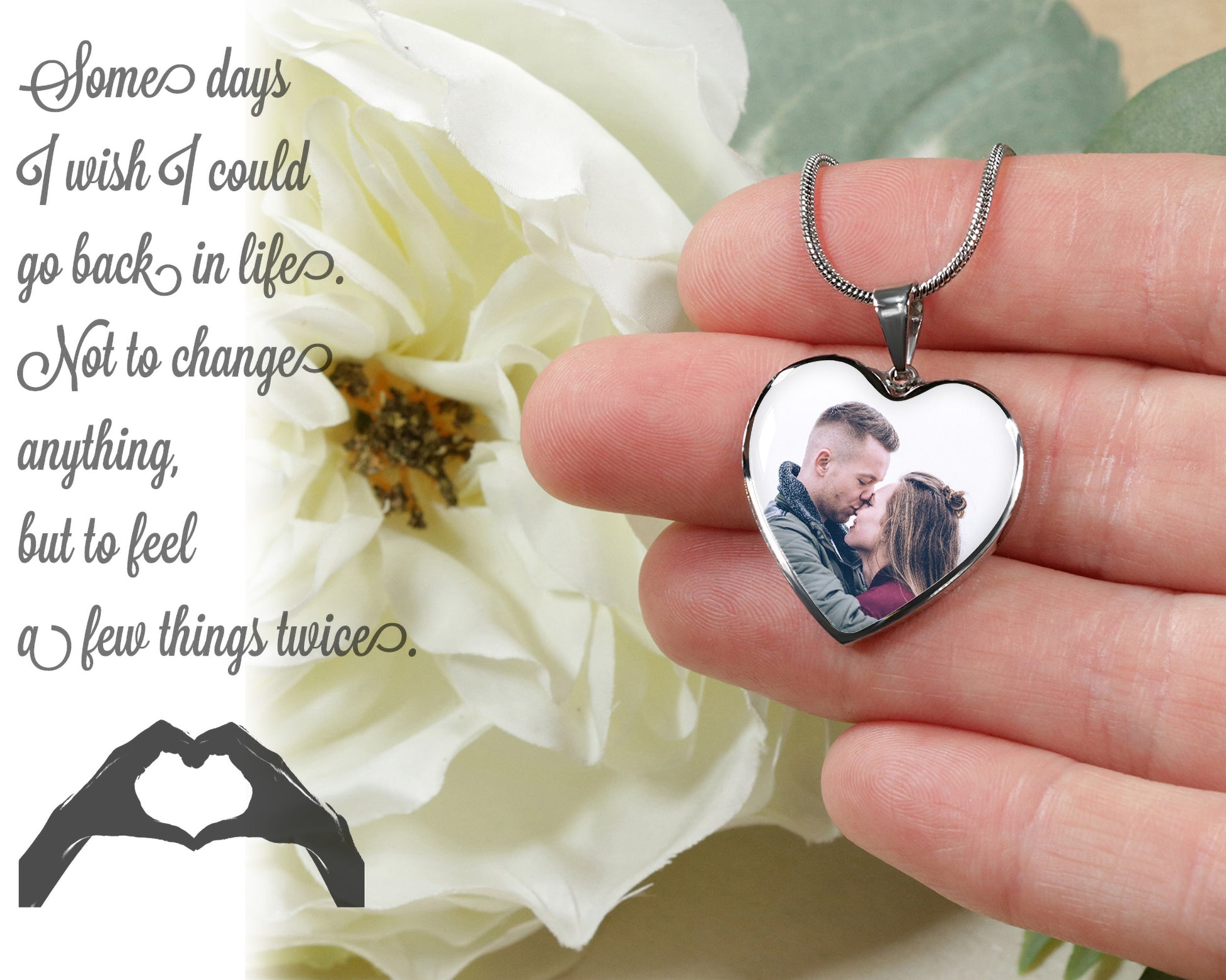 Personalized Photo Necklace Heart. Custom Picture - NeoSkull