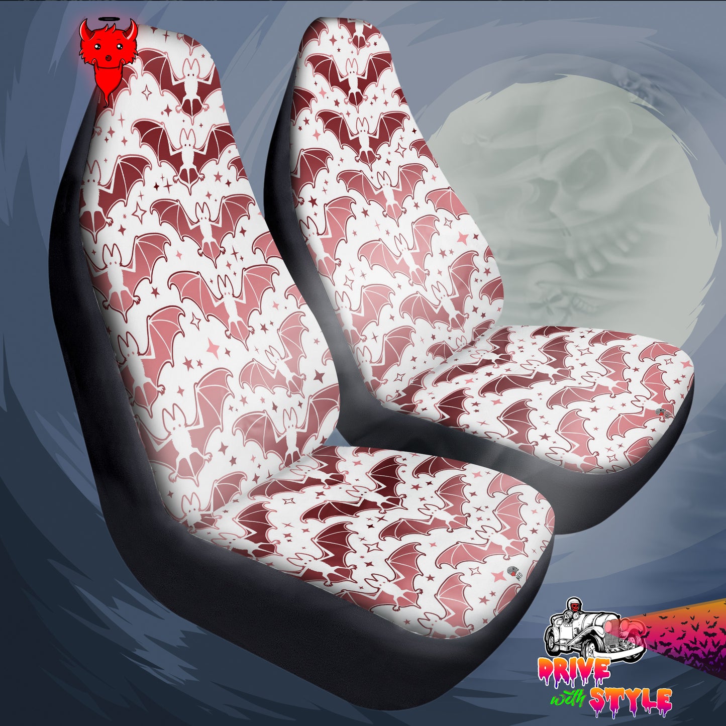 Pink Bats Car Seat Covers