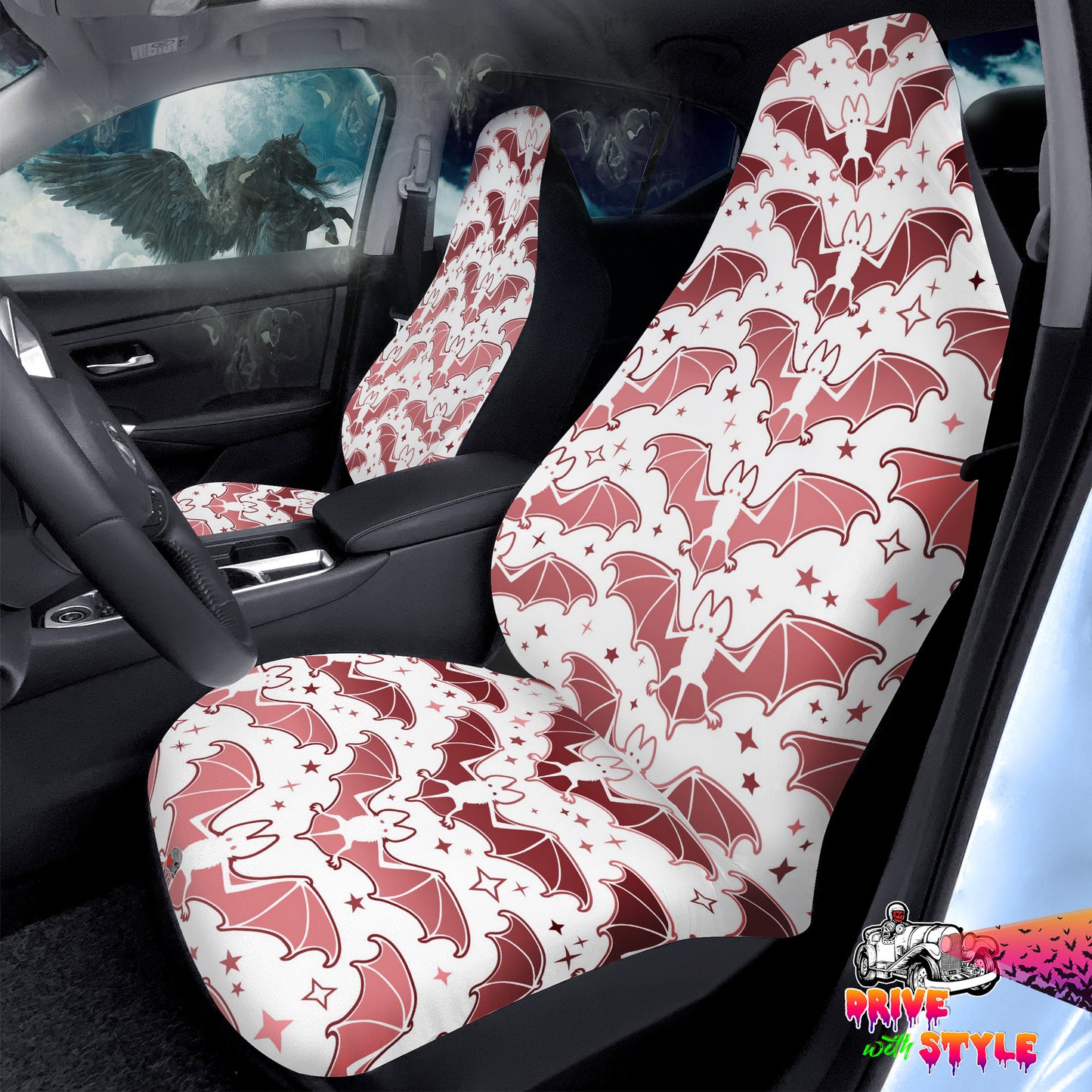 Pink Bats Car Seat Covers