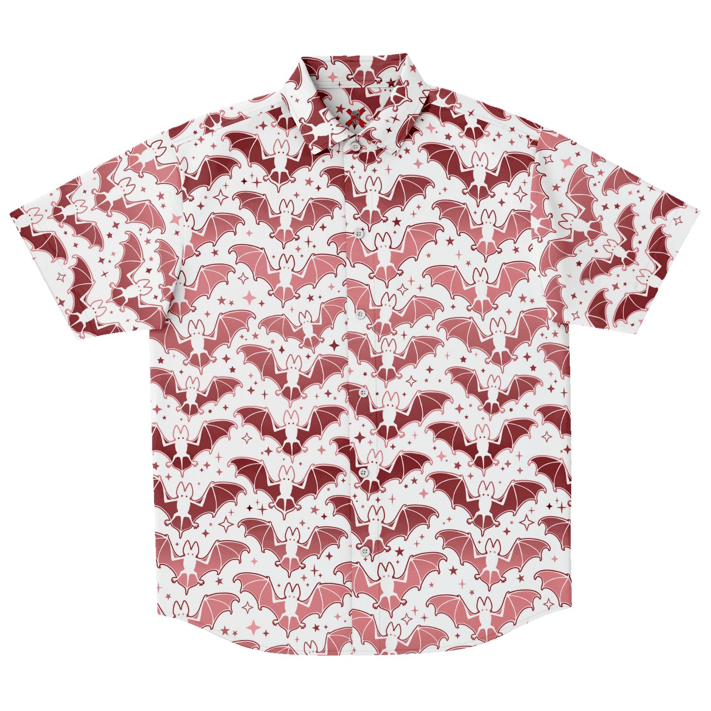 Pink Bats short sleeve button-up shirt