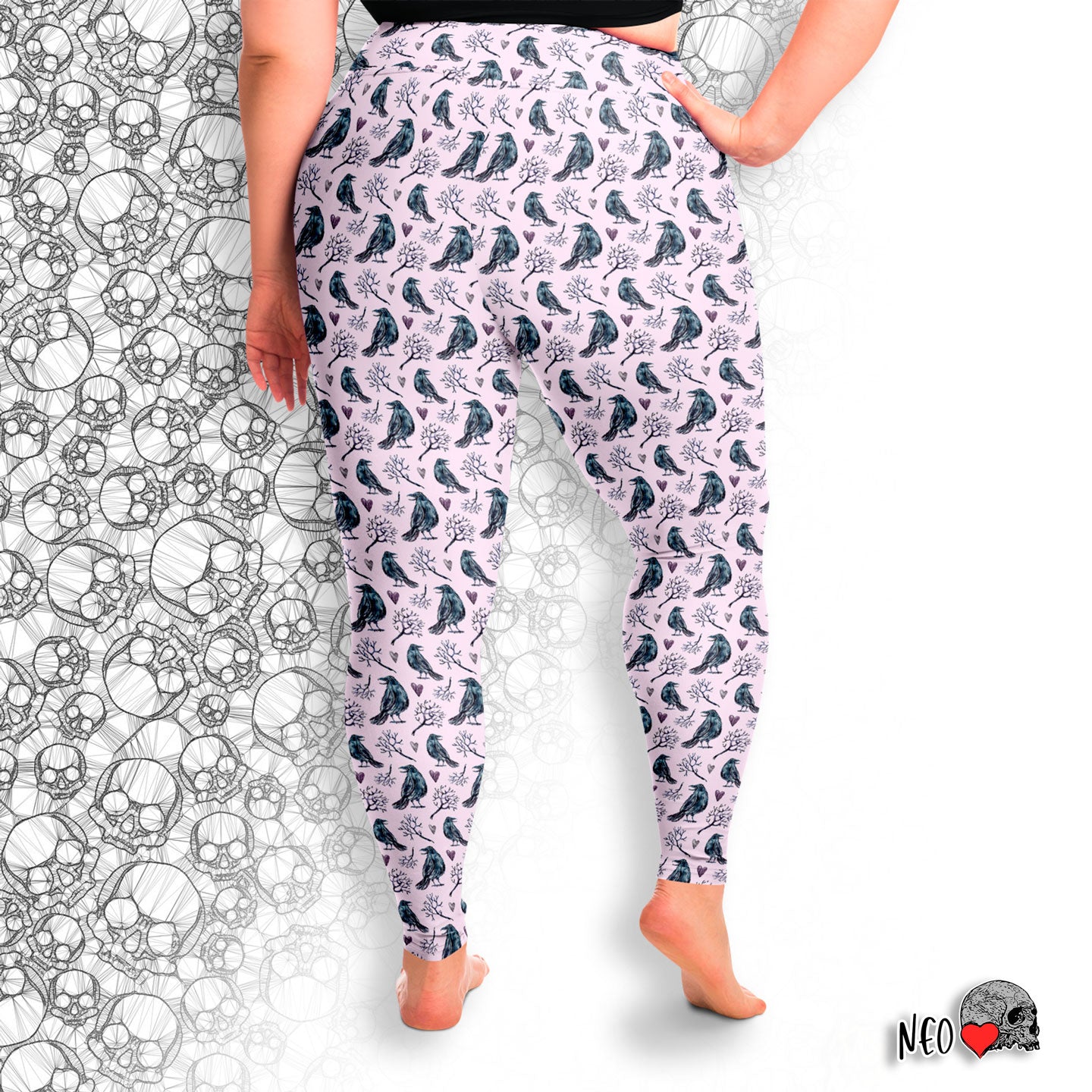 Lyrical Raven Pastel Goth Plus Size Legging - NeoSkull
