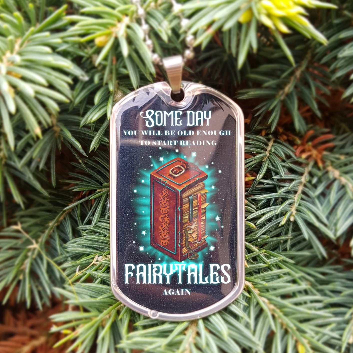 Reading Fairytales Again - Dog Tag Kechain - NeoSkull