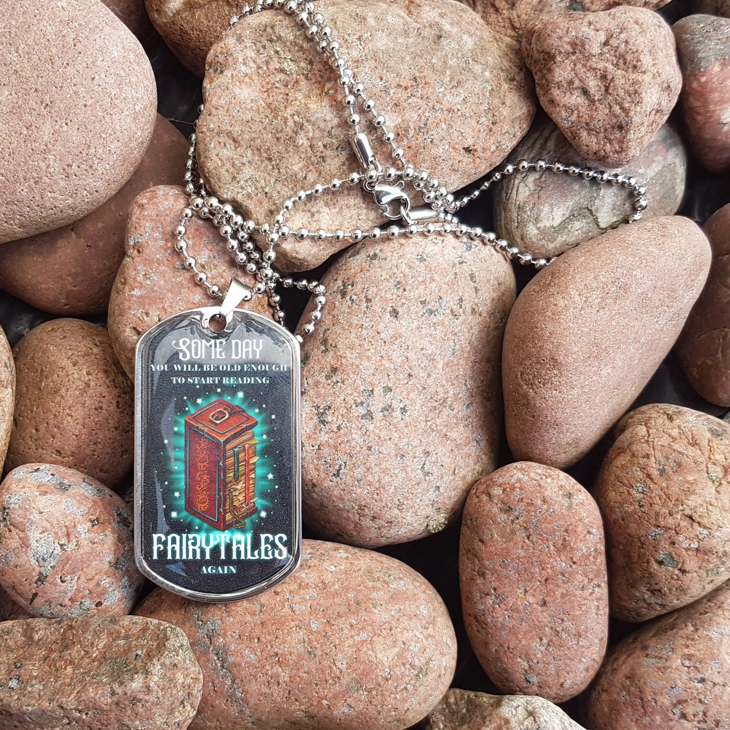 Reading Fairytales Again - Dog Tag Kechain - NeoSkull