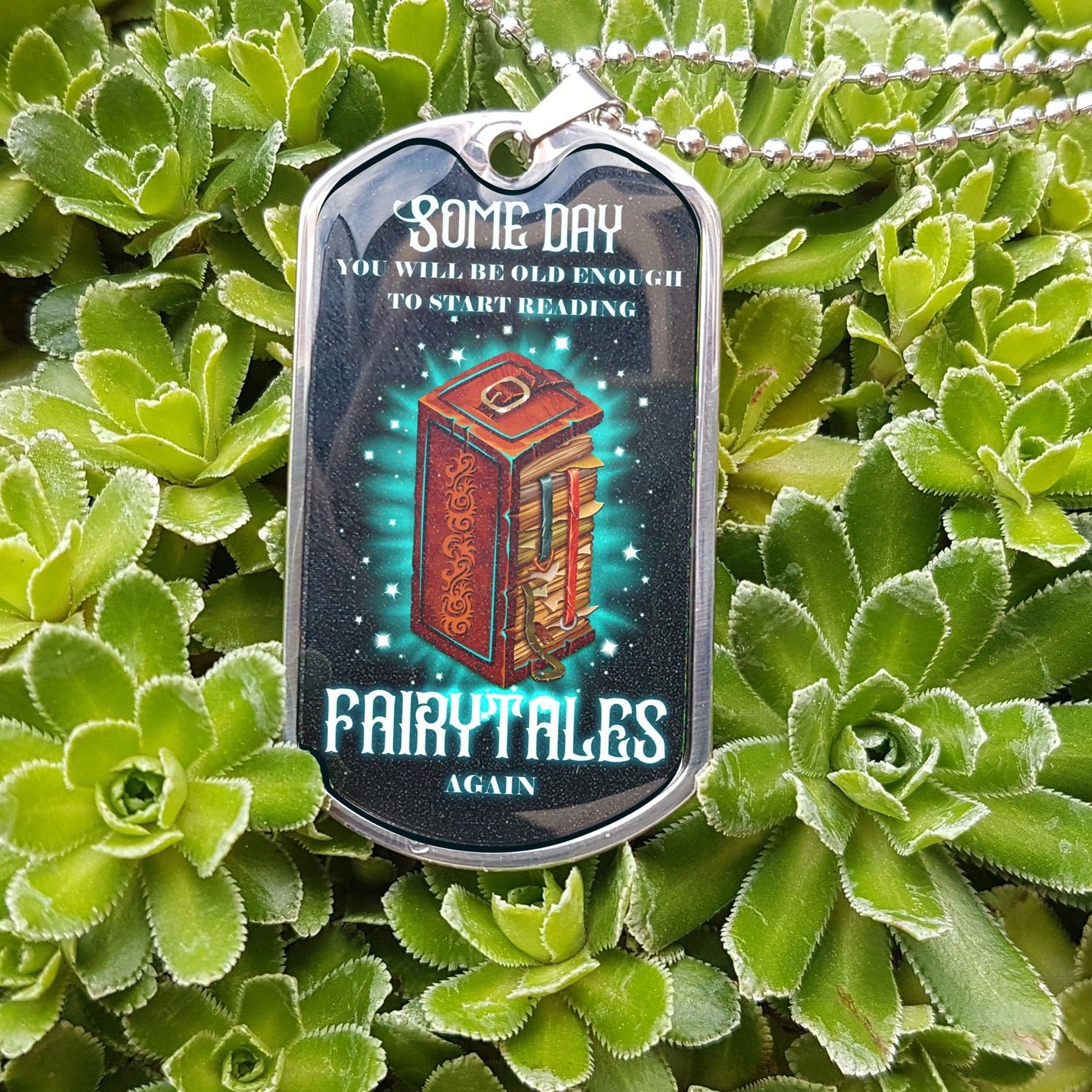 Reading Fairytales Again - Dog Tag Kechain - NeoSkull