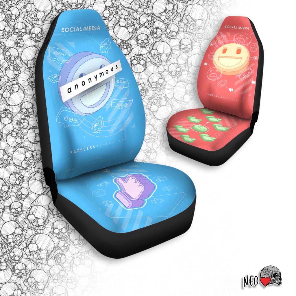 Social Media Concept Car Seat Covers - NeoSkull