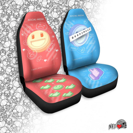 Social Media Concept Car Seat Covers - NeoSkull