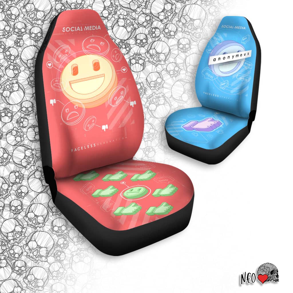 Social Media Concept Car Seat Covers - NeoSkull