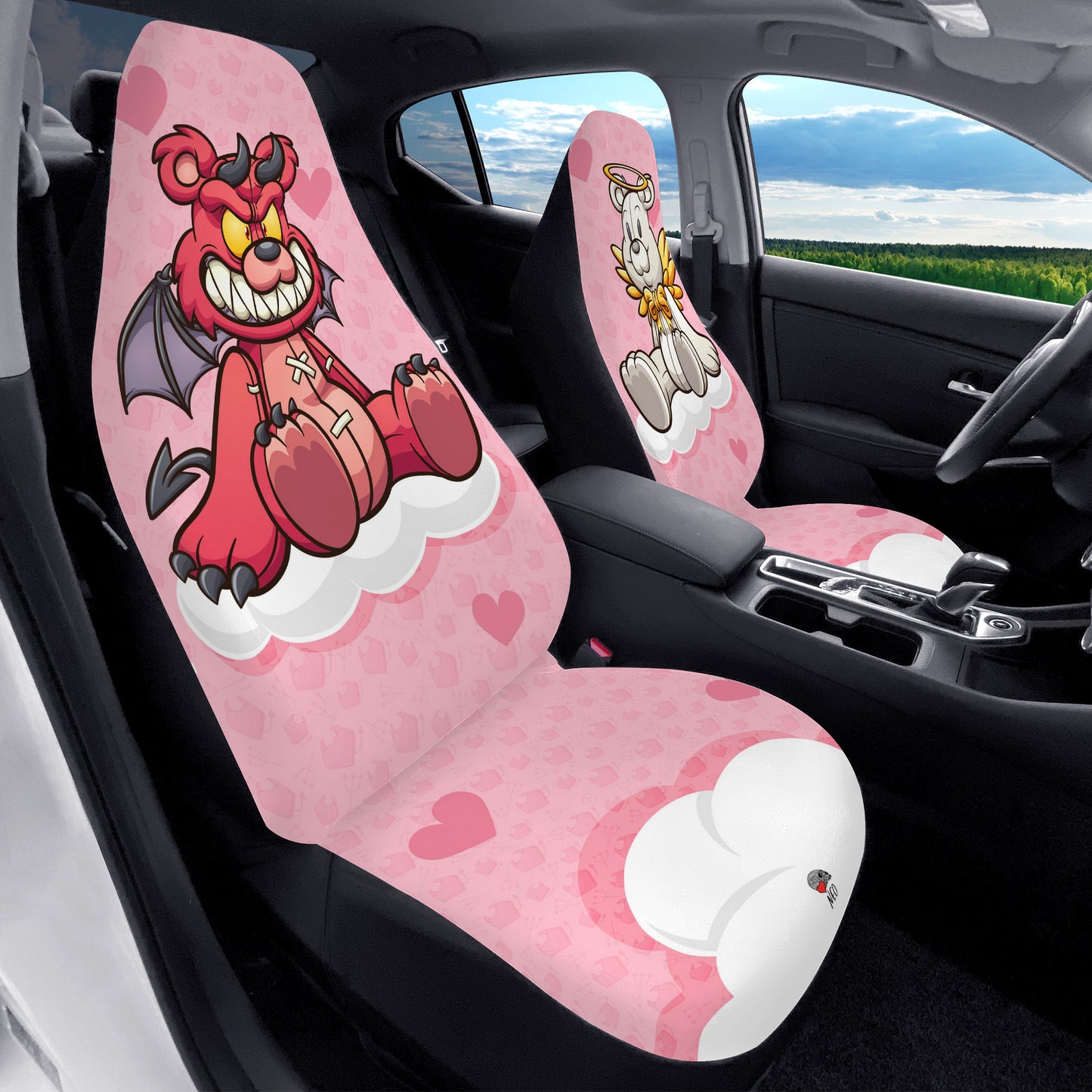 Angel and Devil Teddy Car Seat Covers