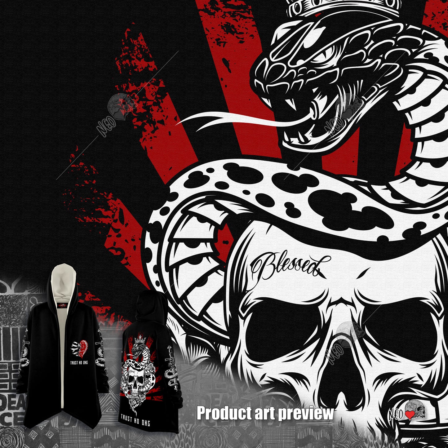 Trust No One Hooded Cloak - NeoSkull