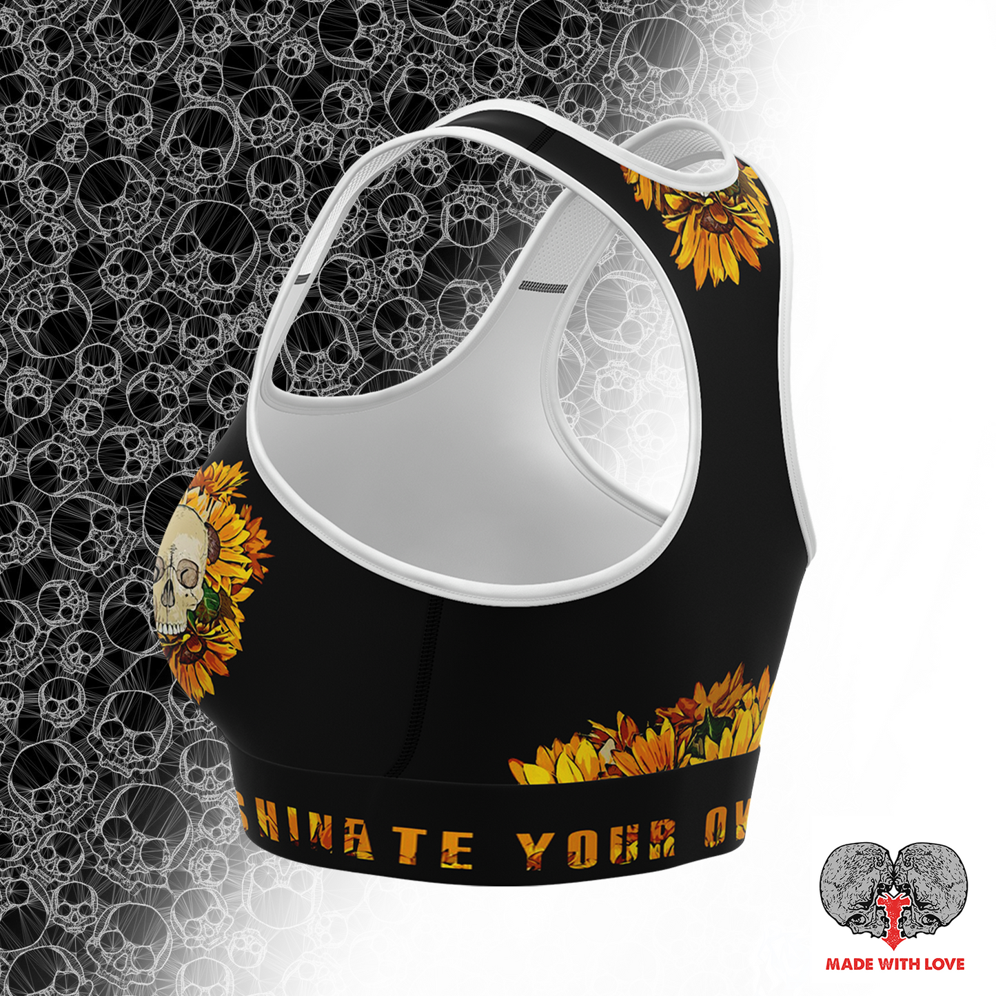 Sunflower Skull Sports Bra - NeoSkull