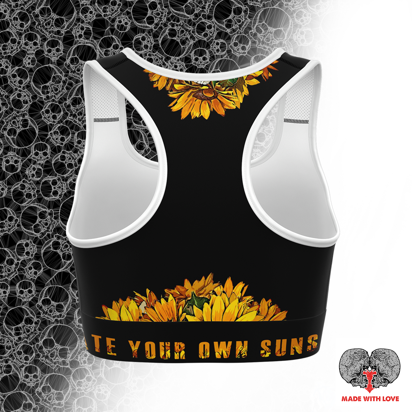 Sunflower Skull Sports Bra - NeoSkull
