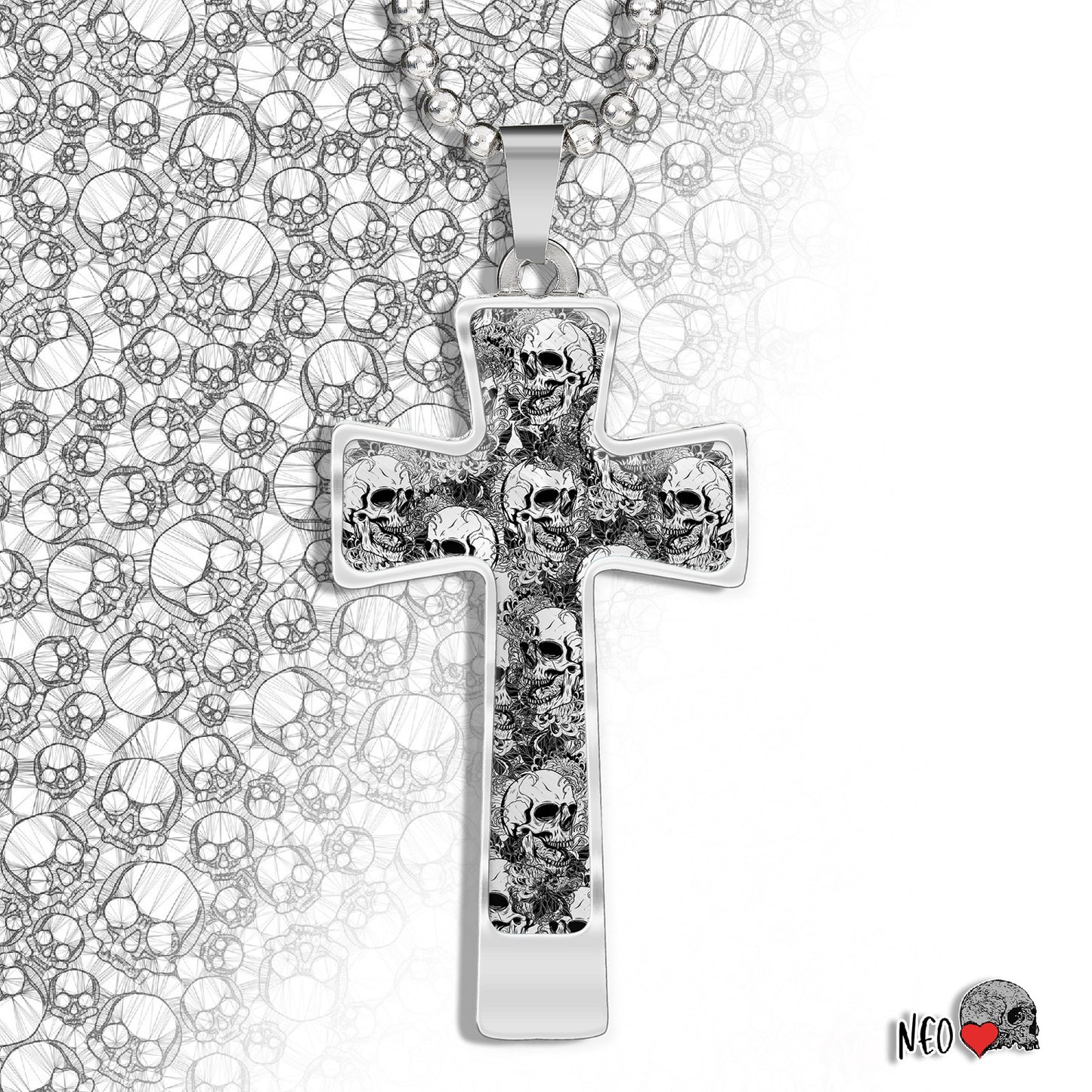 skull cross necklace gothic jewelry personalized