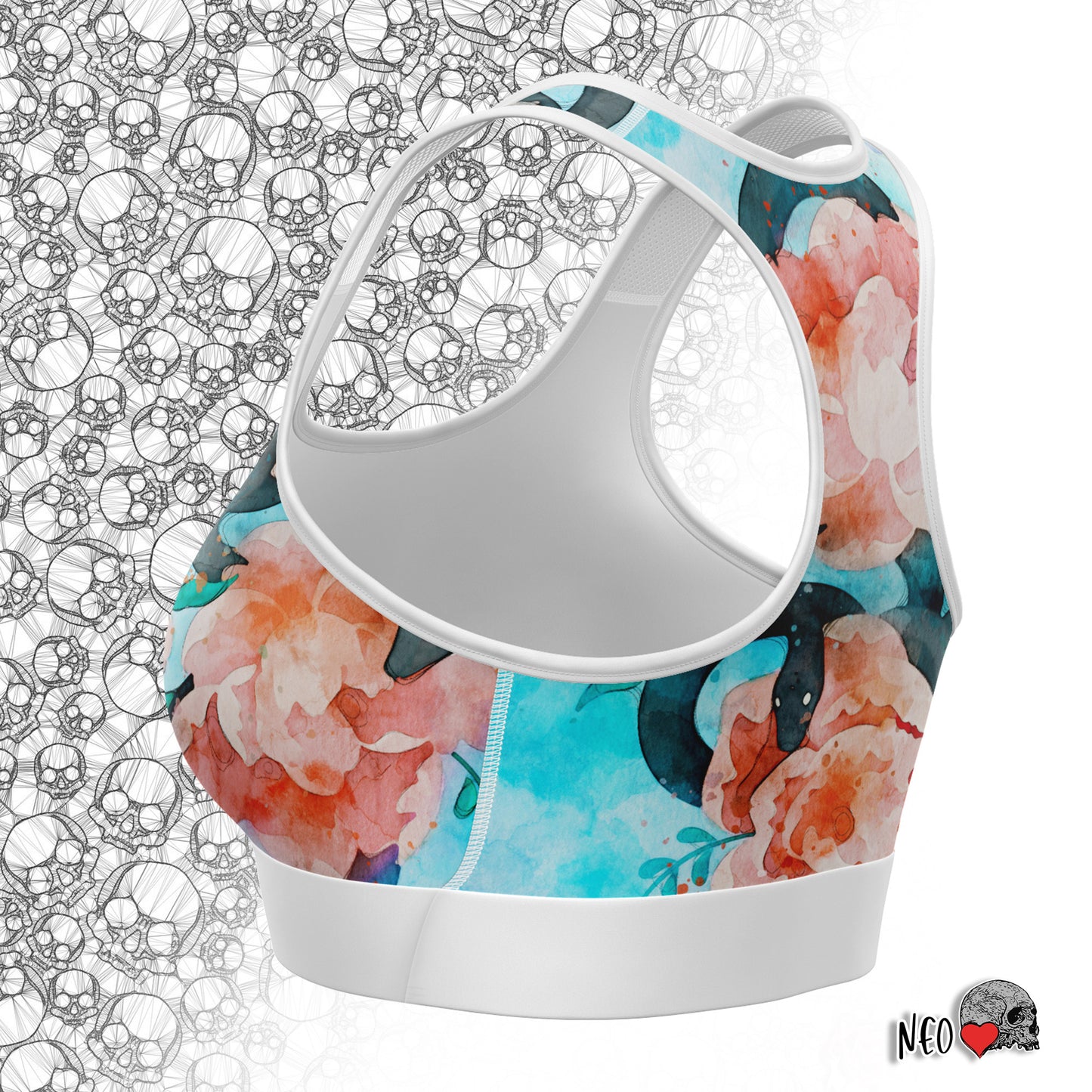 Snakes and Peonies Sport Bra - NeoSkull