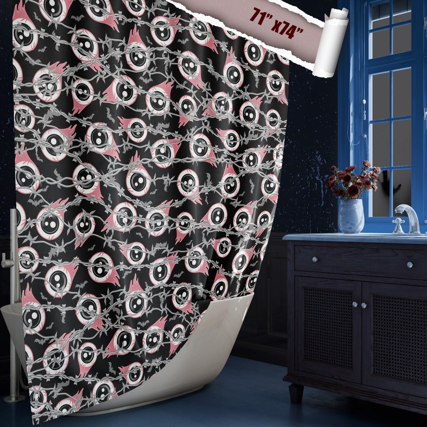 spooky shower curtain