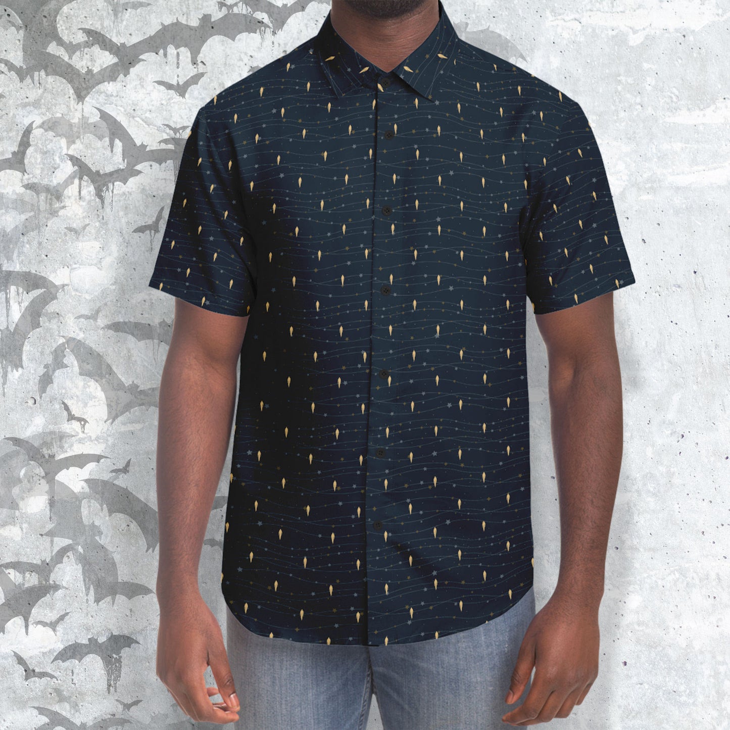 alien button-up shirt