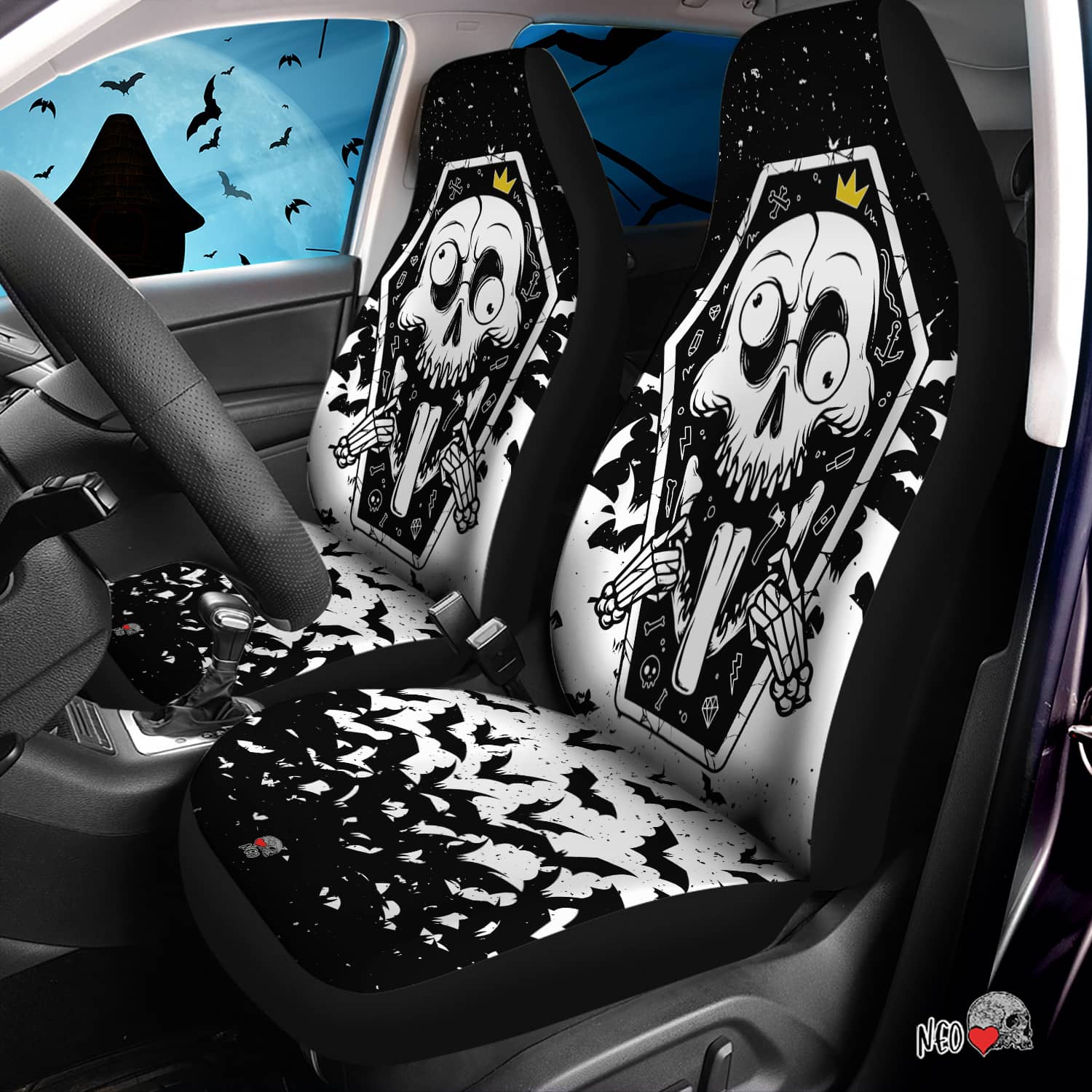 skull gothic car accessory