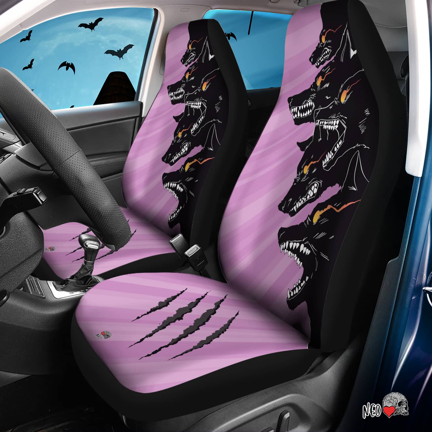 wolf horror car seat covers