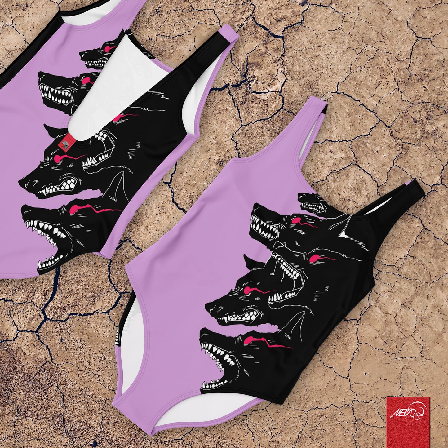 Wolf Pack Pastel Goth Swimsuit - NeoSkull