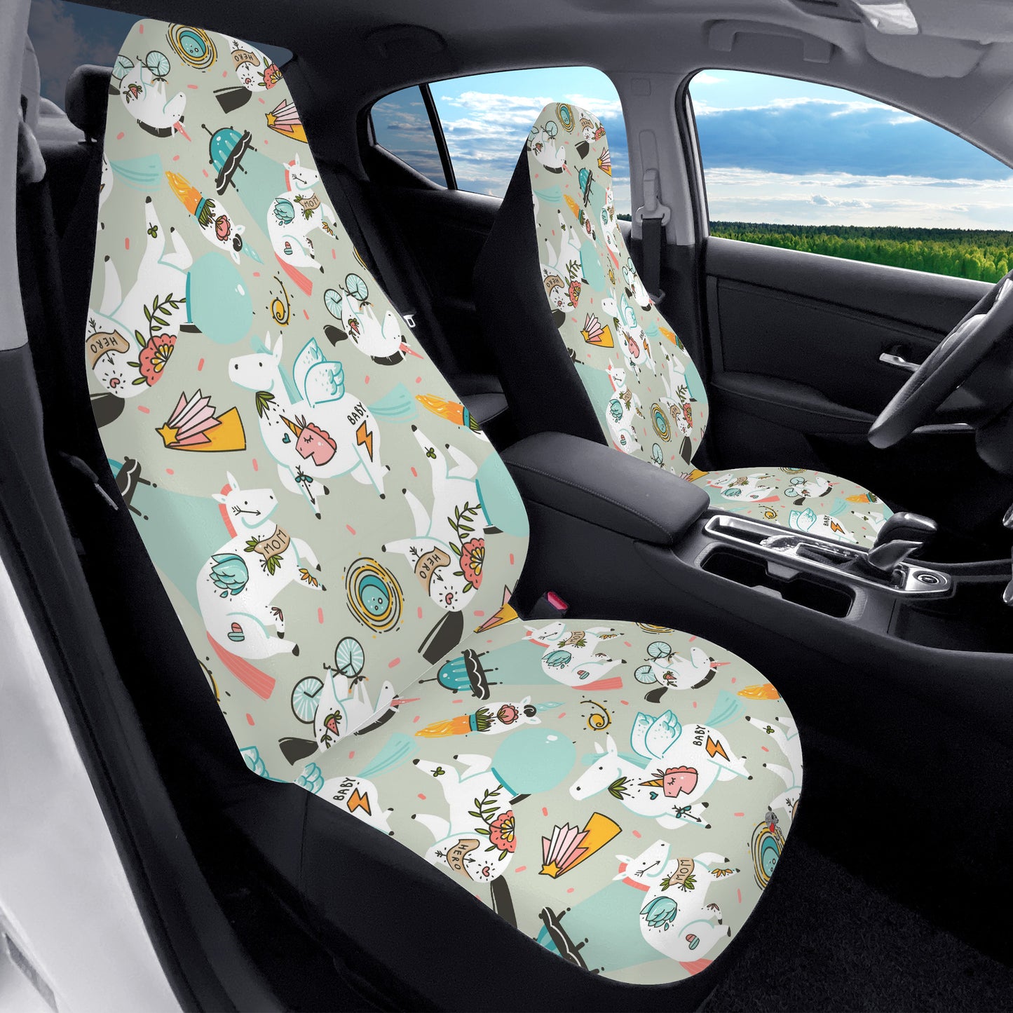 Happy Unicorn Car Seat Covers