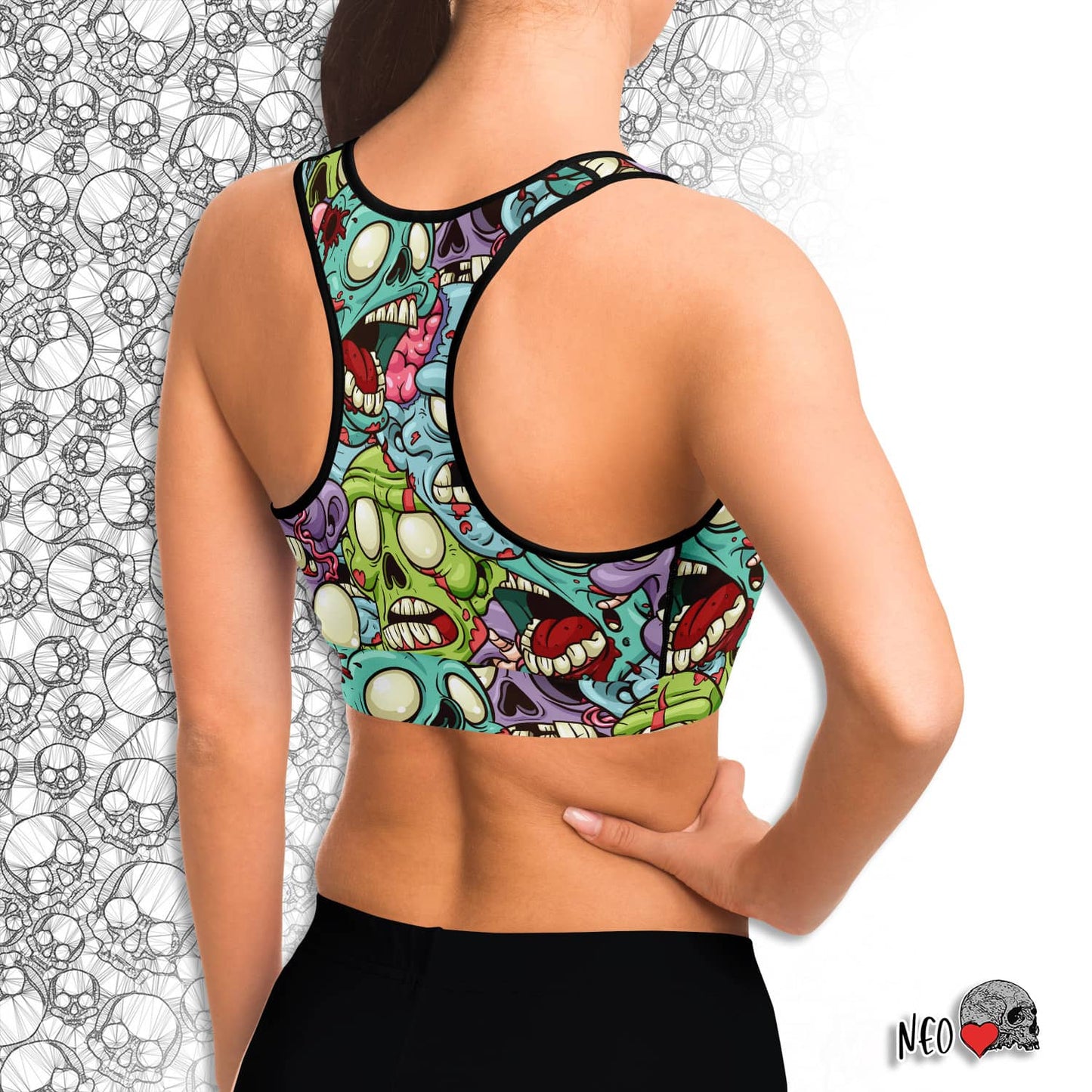 Zombie Feast Sport Bra - NeoSkull