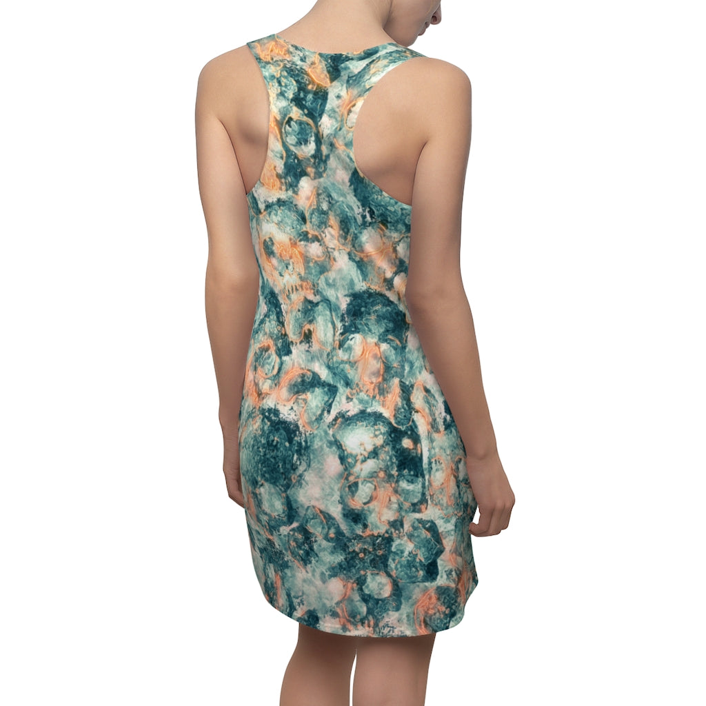 Marble Skull Dream Cut & Sew Racerback Dress - NeoSkull