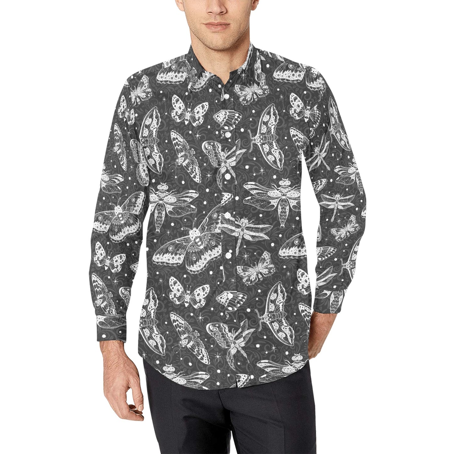 Luna Creatures Men's All Over Print Long Sleeve Shirt