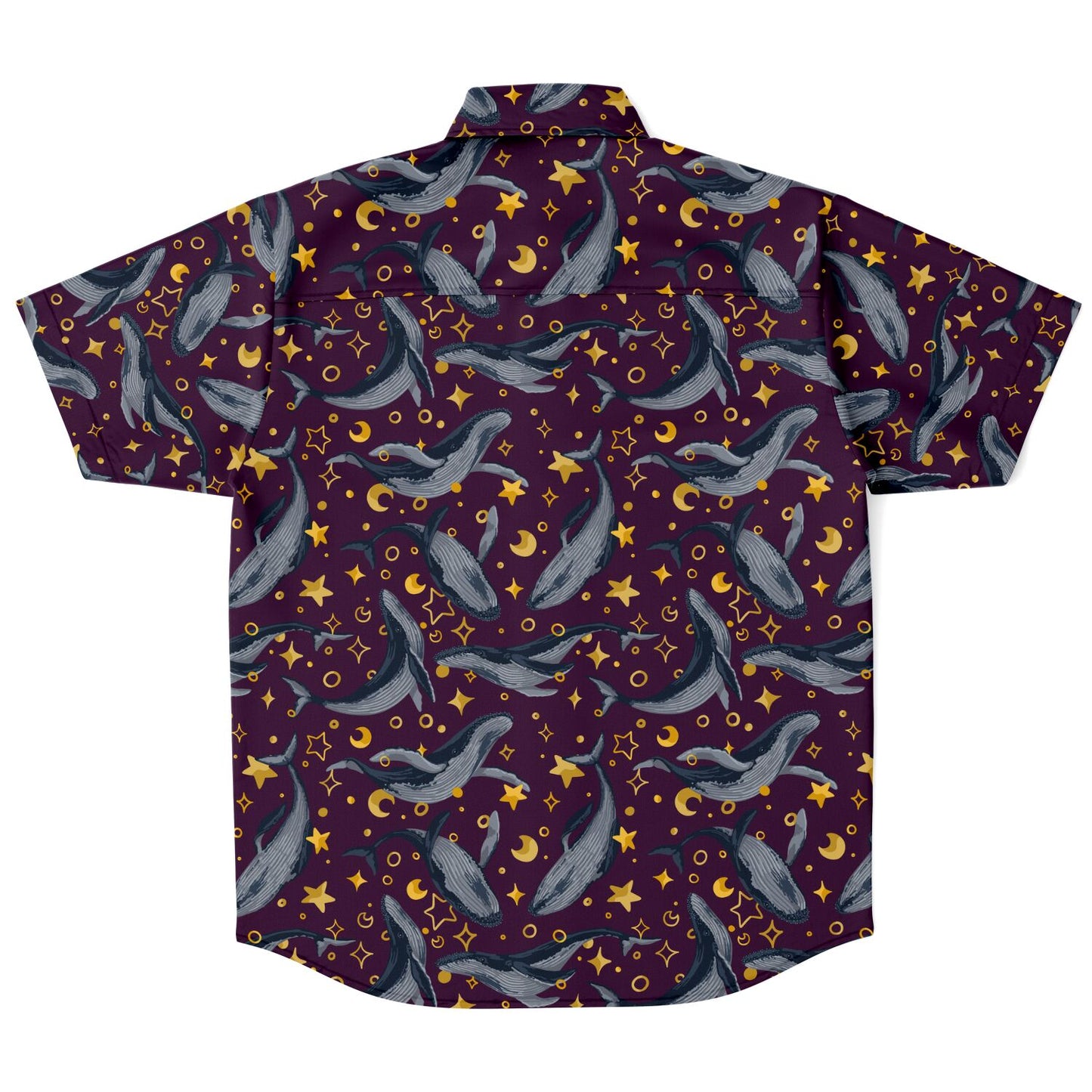 Star Whales short sleeve button-up shirt