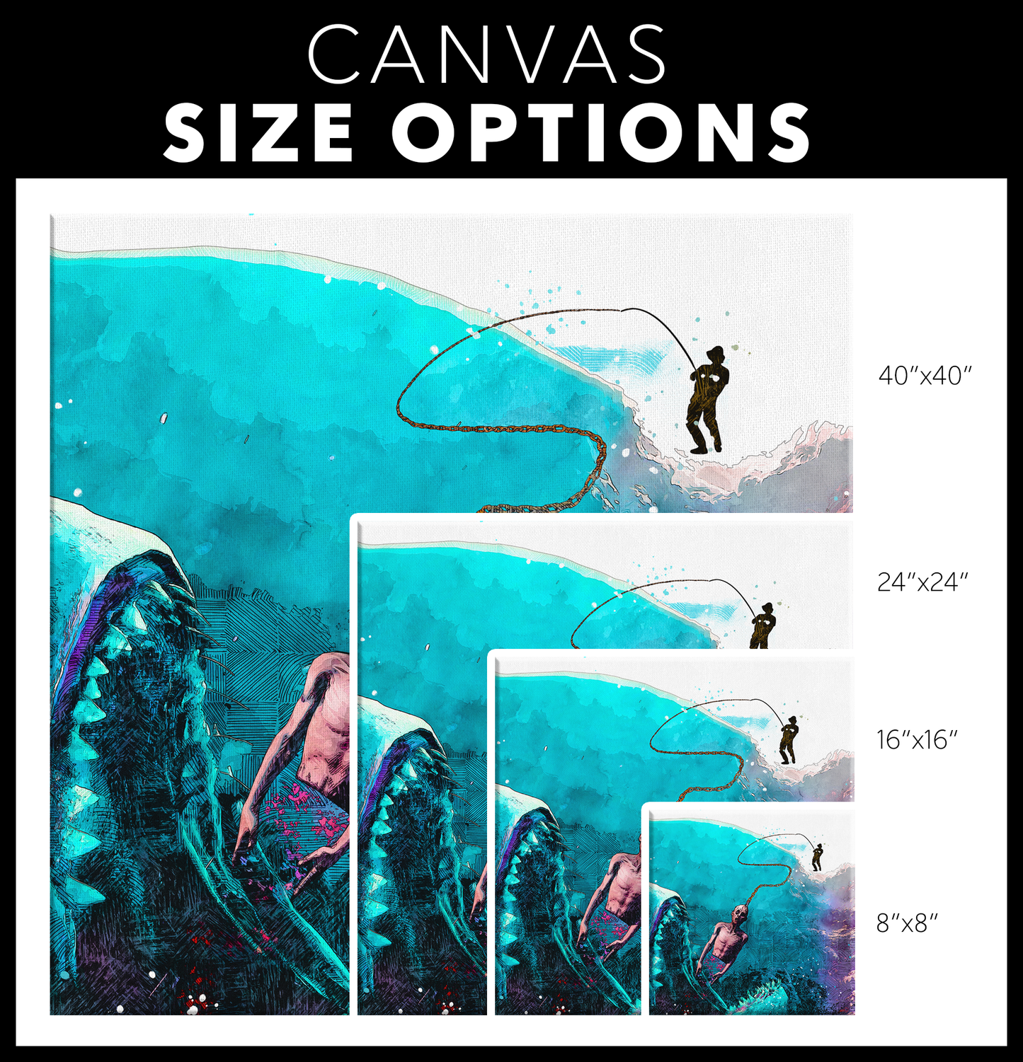 Deep Sea Fishing Canvas Wall Art - NeoSkull