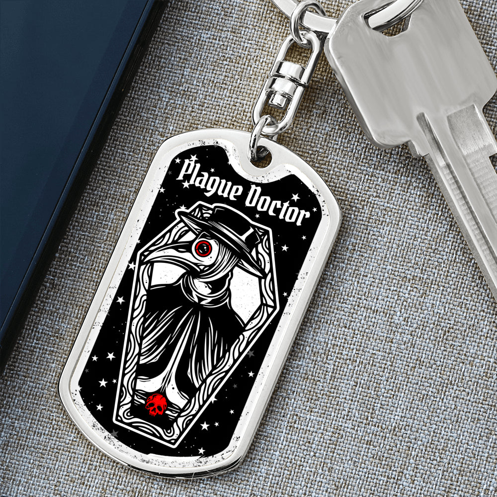 Victorian Plague Doctor Dog Tag Keychain - NeoSkull