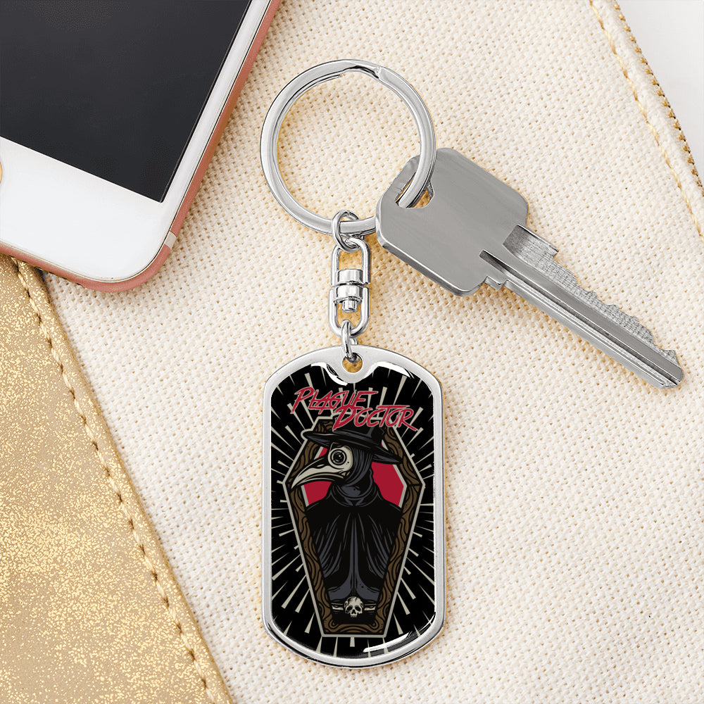 Plague Doctor Dog Tag Keychain - NeoSkull