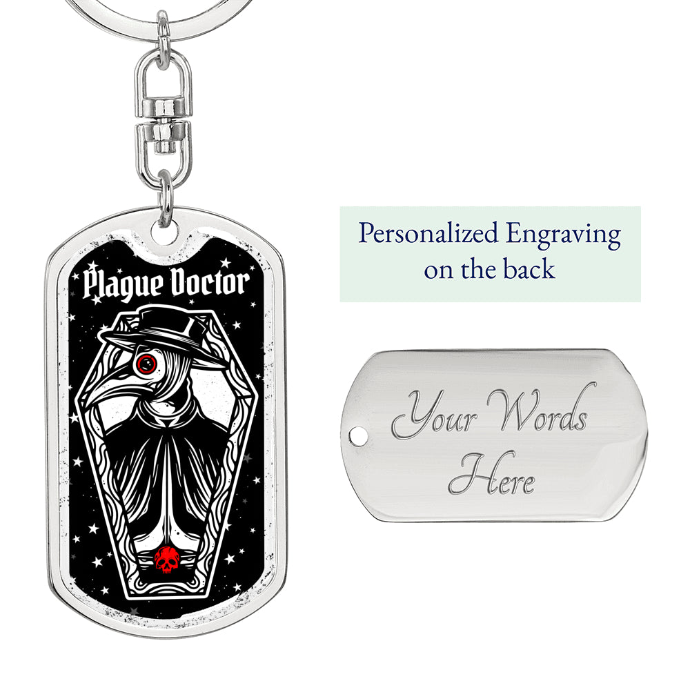 Victorian Plague Doctor Dog Tag Keychain - NeoSkull