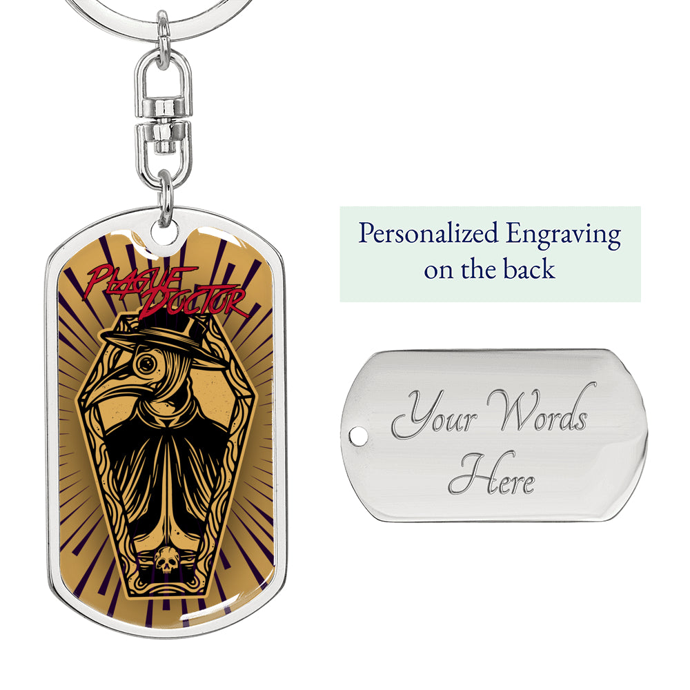 Dust Plague Doctor Dog Tag Keychain - NeoSkull