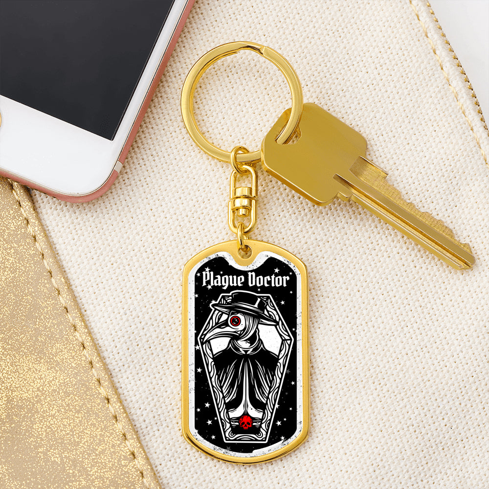 Victorian Plague Doctor Dog Tag Keychain - NeoSkull