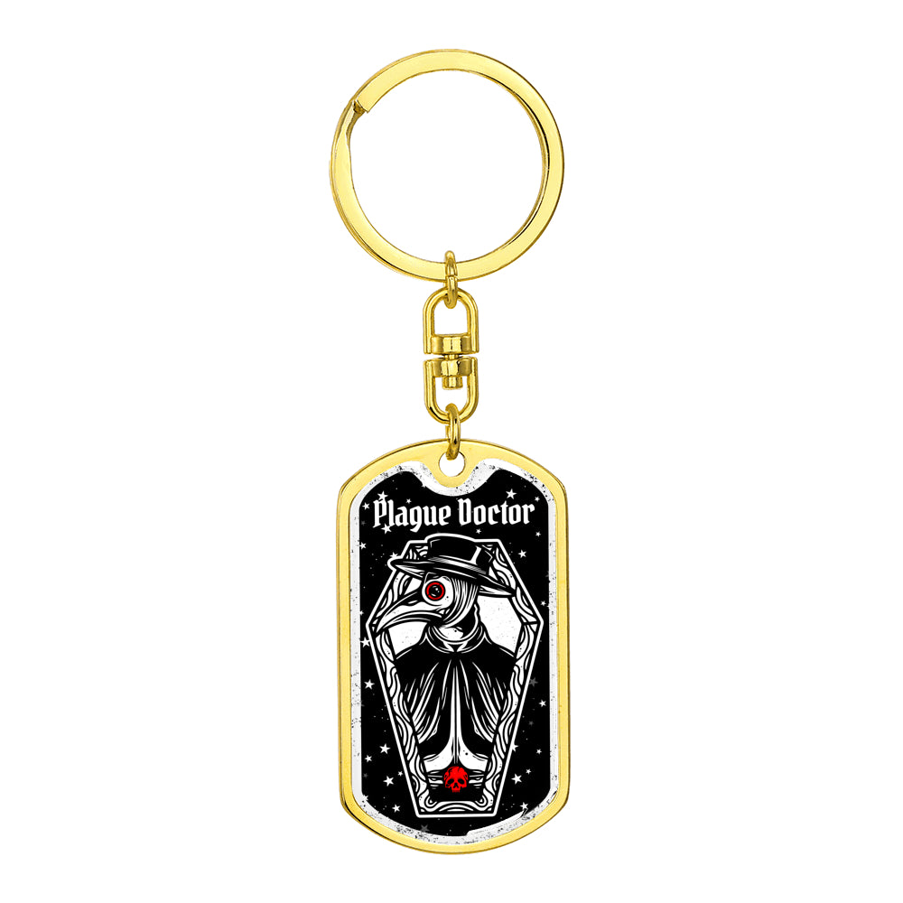 Victorian Plague Doctor Dog Tag Keychain - NeoSkull