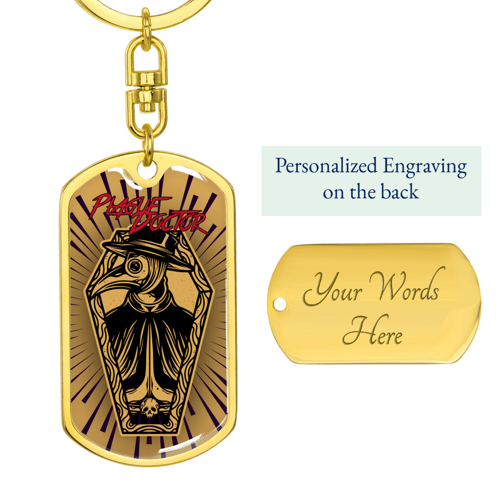 Dust Plague Doctor Dog Tag Keychain - NeoSkull