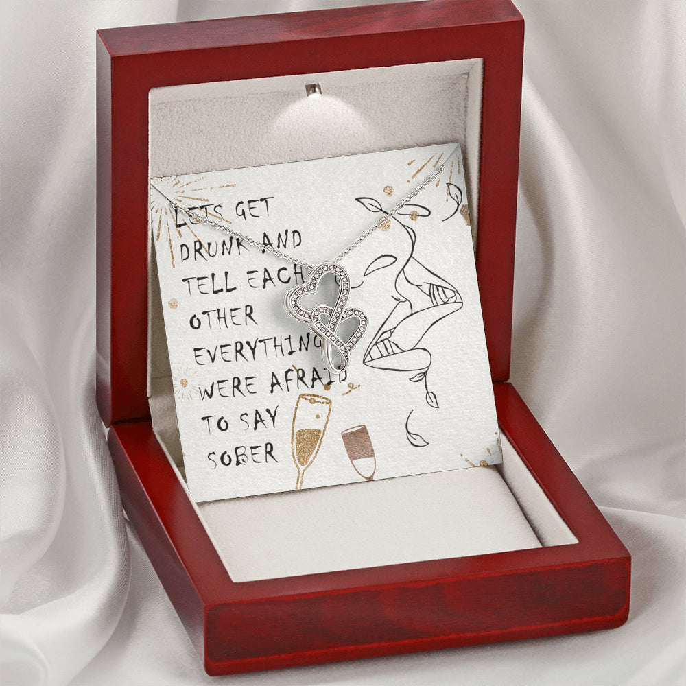Lets get drunk together Couple Hearts Necklace