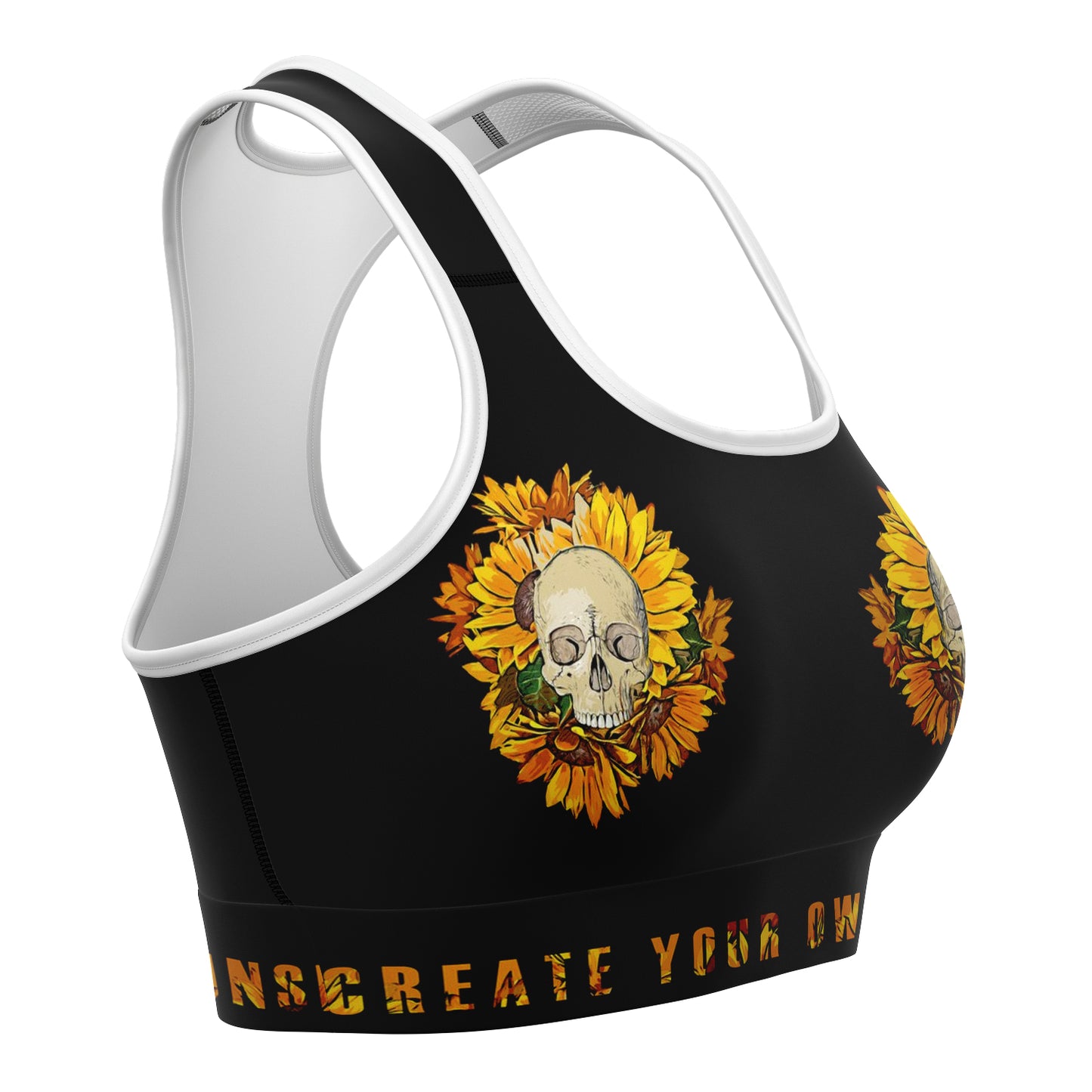 Sunflower Skull Sports Bra - NeoSkull