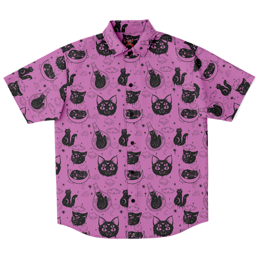 Witchy cat button down shirt