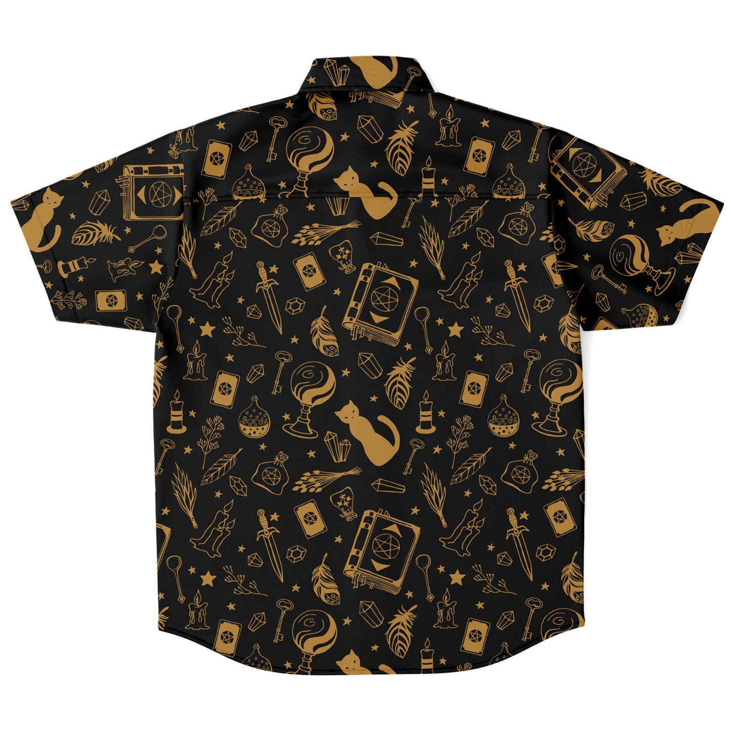 My Magic things short sleeve button down shirt