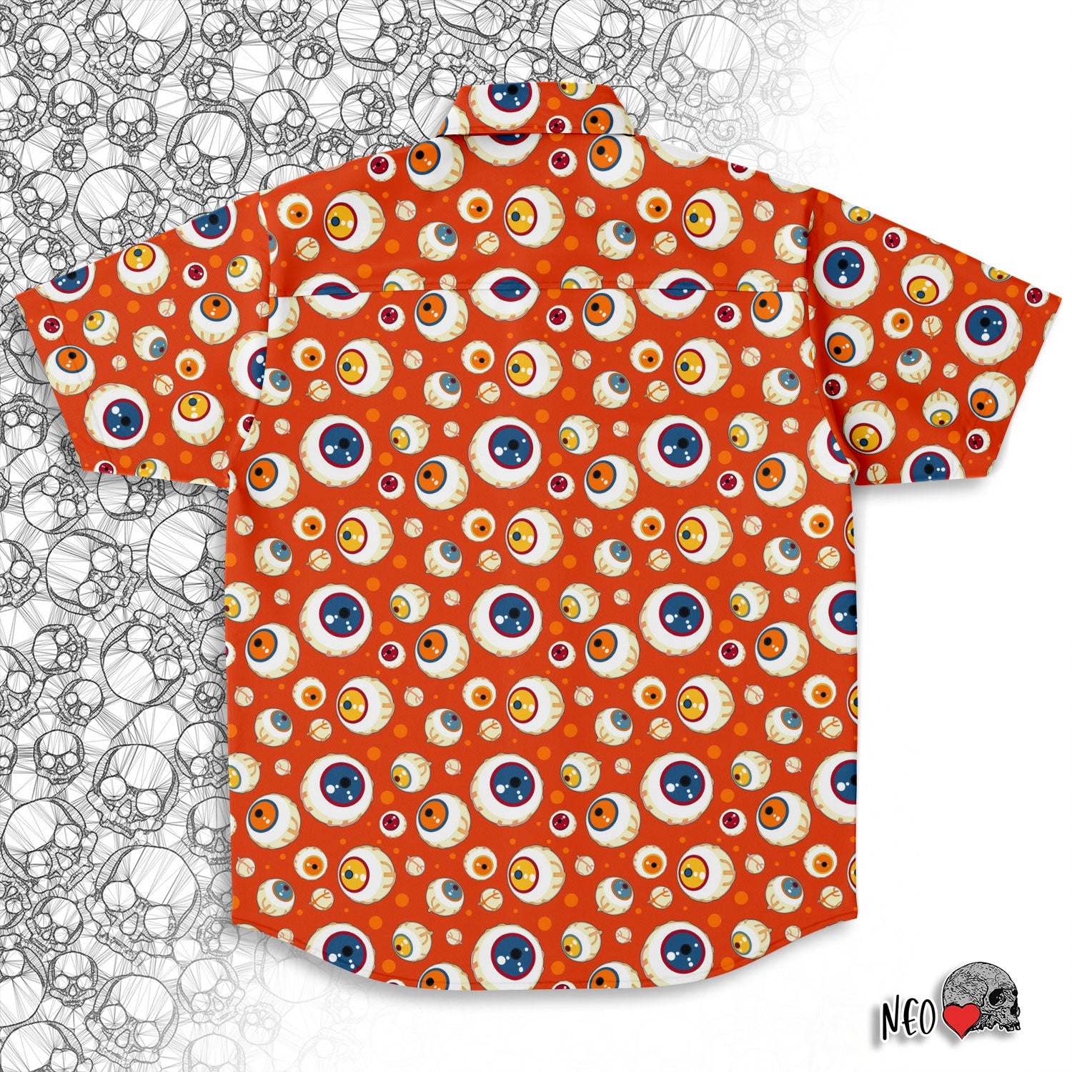 Halloween short sleeve button down shirt