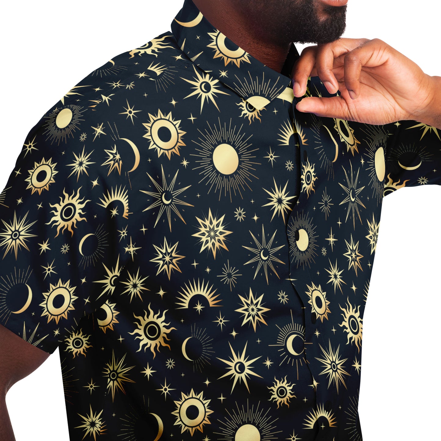 Sun And Moon short sleeve button down shirt