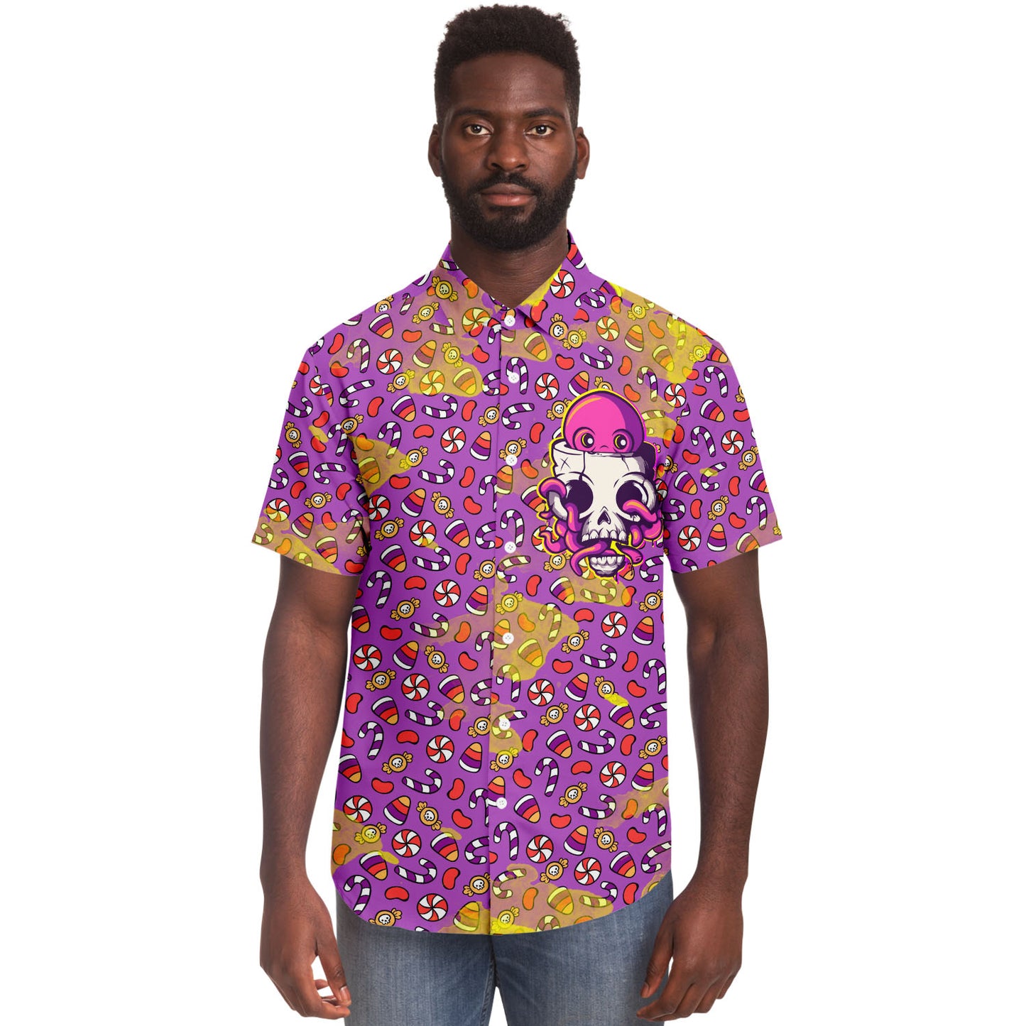 Octopus Inside short sleeve button down shirt