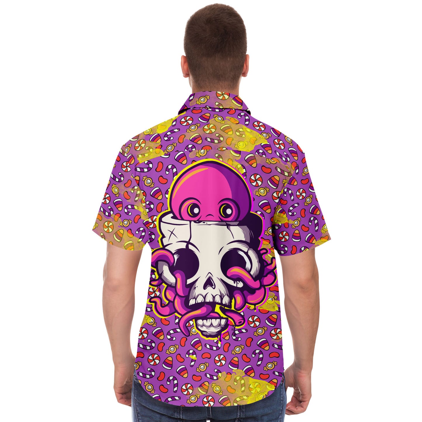 Octopus Inside short sleeve button down shirt